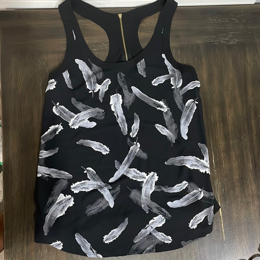 Feather Back Zipper Tank